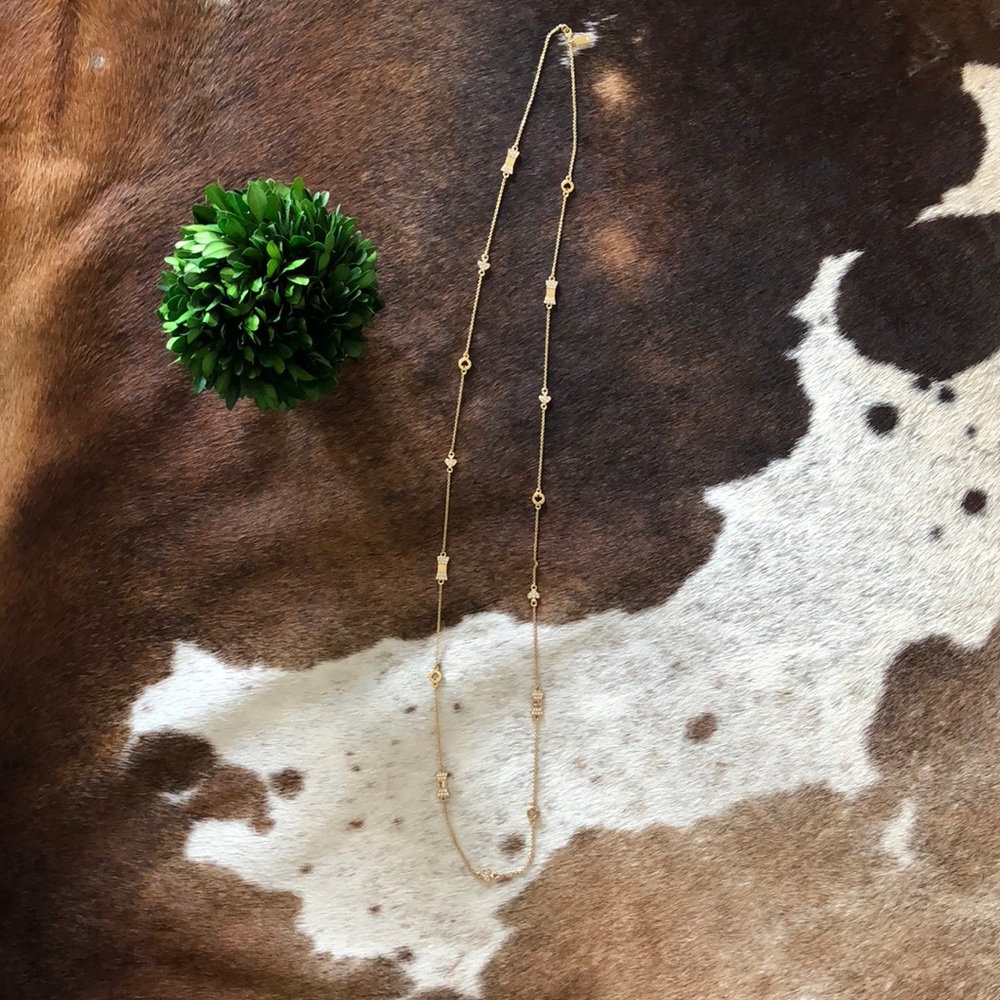 Kate Spade Bows and Spades Station Gold Necklace